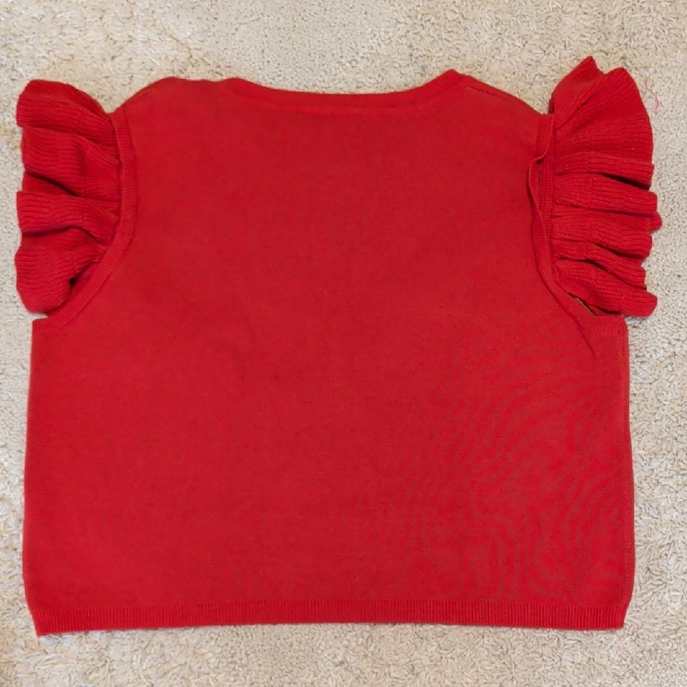entro Woman's Red Sweater with Cheetah Design, Size L - Picture 7 of 7